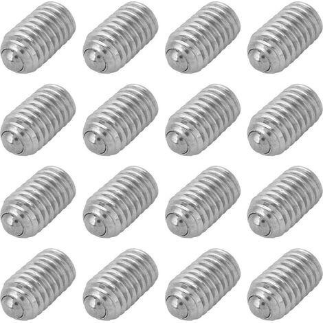 Vis À Piston À Bille À Ressort M6 10, 20Pcs Allen Localisation en Acier Inoxydable À Pointe Sphérique Fixation de La Vis de Piston, pour Équipement de Lubrification, Outil Pneumatique (M6 10) (1/5)