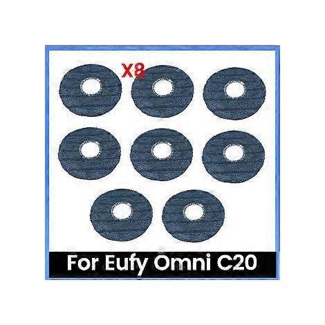 Lot de 8 chiffons de nettoyage de rechange pour l'aspirateur robot Omni C20, lavables et en tissu. (1/5)