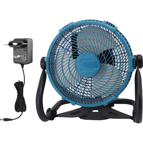 Ventilateur de chantier sans fil de 12 pouces adapté à la batterie BL1830 BL1840 BL1850 BL1860 vitesse variable en continu AC DC prise UE universelle pour chantier