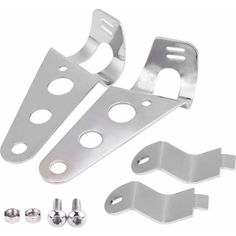Support de Phare de Moto 2pcs Diamètre de la Fourche 28mm-34mm Moto Support de Phare en Acier Inoxydable(Argent) (1/4)