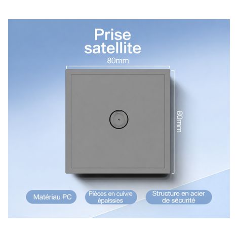 Prise satellite coaxiale murale 80x80mm, 1 Pièce (1/5)