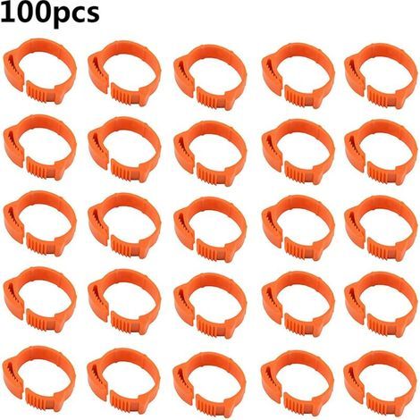 100PCS Bague Bague Oiseau Anneaux pour Pied Bague pour Poule,001-100 Bandes de Jambes Oiseau Numérotées,Anneau de Jambe réglable Poule pour Identification Oiseaux Poulet Canard Volaille (Orange,intéri (1/5)