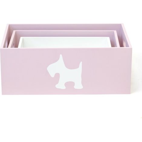 Dog set 3 cajas de madera 15x40x28/13x35x23/11x30x18cm