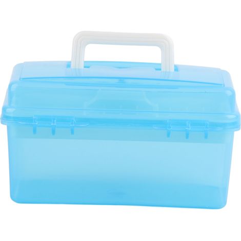 Boîte à outils portable à 2 niveaux pour électricien domestique, rangement d'outils et de quincaillerie en plastique, format mini 20 x 11 x 10,5 cm