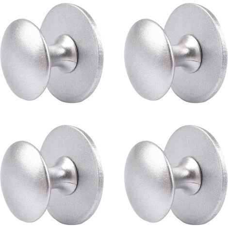 Set di 4 pomelli autoadesivi in acciaio inox per cassetti scorrevoli, con viti di montaggio, per ante in vetro e cassetti (argento) (1/4)