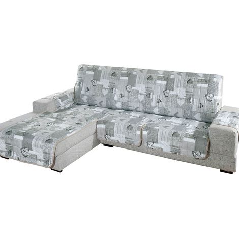 Copridivano Con Penisola Trapuntato Modello Kino Colore Grigio, misura190 cmcoloreGrigio (1/3)