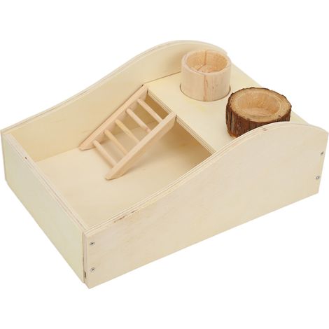 Bac à sable en bois pour hamster, petit animal de compagnie (hamster, cochon d'Inde) avec douche et baignoire à sable pour creuser (1/5)