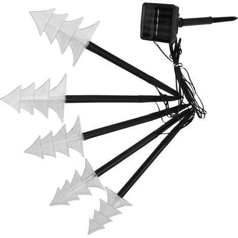 Lot de lampes solaires pour pelouse LED sapin de Noël extérieur jardin paysager avec piquets et batterie intégrée (1/5)