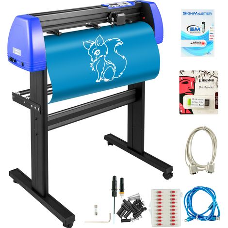 VEVOR Cortador de Vinilo, Máquina de Corte de Plotter de Vinilo de 870mm, Vinilo Cortador Letrero para Cortar Negro Azul