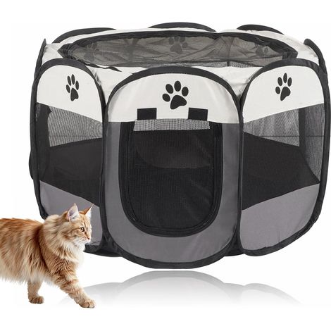 Parc Pliable pour Chiots 74x74x43cm, Parc Portable pour Chats, Enclos pour Petits Animaux, Parcs pour Chat, Lapins, Chiens, Intérieur et Extérieur (1/5)