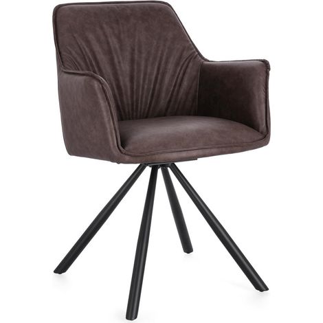 Sedia "Breval" con braccioli struttura in compensato girevole da interno -Grigio / Confezione da 1 Pezzo (1/5)