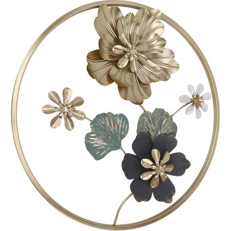 Décoration Murale Élégante en Fer Fleur Suspendue Lustre Moderne pour Entrée Chambre Salon Panneau Décoratif en Métal (1/5)