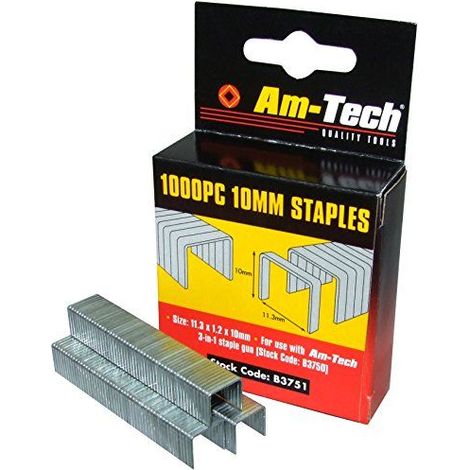 Am-Tech Lot de 1000 agrafes a pistolet 10 mm (1/2)