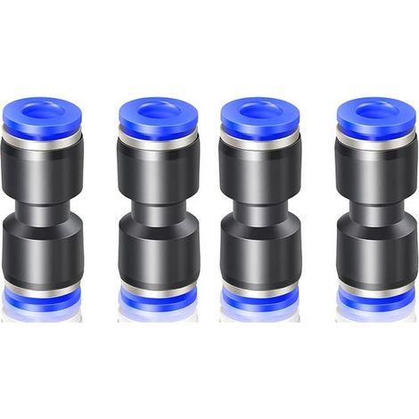 4 Stück blaue, gerade 6-mm-Außendurchmesser-Steckverbinder (PU-6) von LEMROE (1/5)