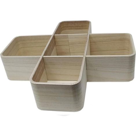 Organizer portaoggetti 5 Scomparti in Legno per decoupage Scatola Contenitore portavasi per piantine fioriera Porta Piante (1/2)