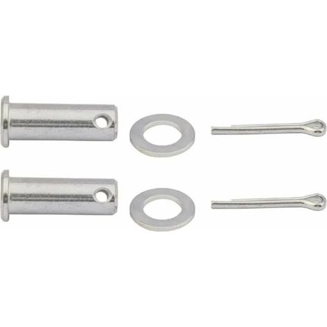 2x Axe de chape à tête cylindrique avec rondelle et goupille fendue Universel Fermeture Sécurité Fixation Pivot Vérin Tracteur Véhicule, Ø12mm x 35mm (1/2)