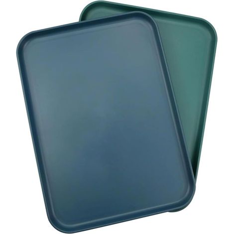 Bardusch-2 plateaux plastique rectangulaires – 22x30,5 cm – restauration rapide, petit-déjeuner – blanc (1/5)