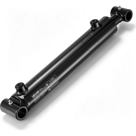 VEVOR Verin Hydraulique Double Effet 4 tonnes Alesage 50,8 mm Course 254 mm, pour Pelleteuses Tracteurs Engins Agricoles, Pression Maximale 24 MPa, Cylindre de Poussee-Traction a Embouts Soudes Robust (1/5)