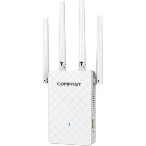 Répéteur WiFi - - 300Mbps - 2.4GHz - Mode AP - Extenseur de portée - Amplificateur de signal - Blanc (1/5)