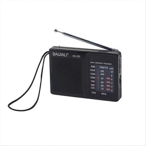 Retro-Mini-Radioempfänger, Schwarz, für Outdoor-Camping, tragbar (1/5)
