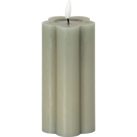 Luxe Collection Natural Glow 2.75x6 Pillar LED Candle - Plastic - L7 x W7 x H15 cm - Grey