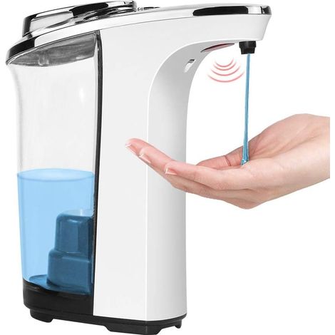 Lntyq Distributeur automatique de savon, distributeur de gel hydroalcoolique, capteur infrarouge sans contact, capacité de 500 ml, outil pratique et hygiénique pour bureau, hôtel, école, famille, hôpi (1/5)