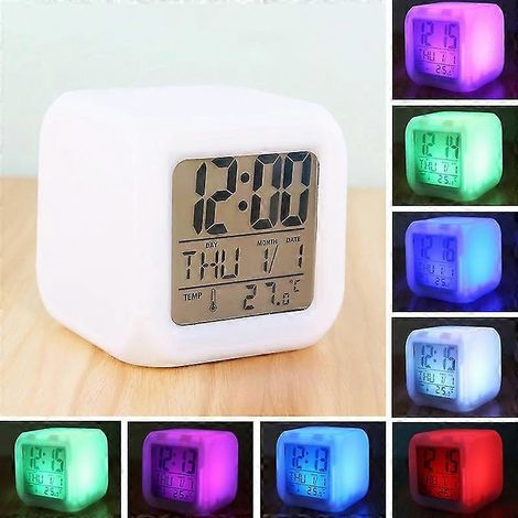 Réveil silencieux électronique à LED colorées (1/5)