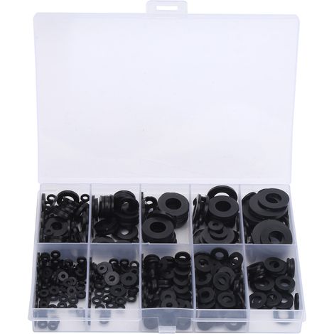 Lot de 500 rondelles en nylon noir pour applications industrielles (M2, M2.5, M3, M4, M5, M6, M8, M10)