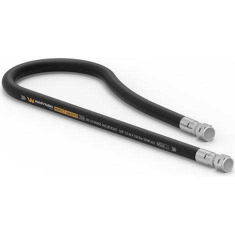 Flexible hydraulique lisse avec joint - Filetage M18x1,5 droit 330 bar, longueur 740 mm, DN10-2SN (AA-10-740 P11P11), 33 MPa, Waryński (1/2)