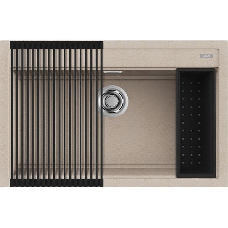 Lavello Elleci Incasso 1 vasca 79x51 Best 130 Bundle Granitek Avena LGB13051K2 (1/3)