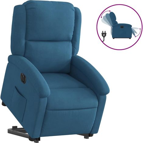 Fauteuil de Salon,Chaise,Fauteuil inclinable électrique bleu velours CFW503154 (1/5)