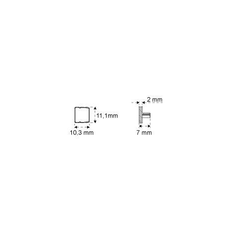 Kit de 6 pièces pour pose en applique - Désignation : KIT 6 BUTEES ARRET LITE TRACK MONTAGE EN APPLIQUE - Largeur : 11,1 mm - Longueur : 10,3 mm - Profondeur : 7 mm - L&S