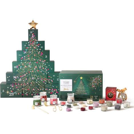 YANKEE CANDLE COFFRET CADEAU BOUGIES PARFUMÉES DE NOËL  CALENDRIER DE L'AVENT SAPIN ÉDITION COLLECTOR  CADEAUX DE NOËL PARFAIT