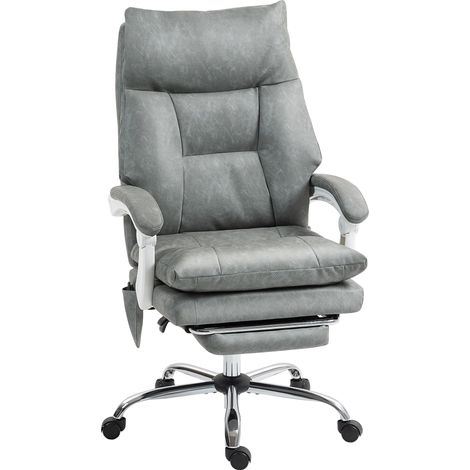 HOMCOM Office Chair with Adjustable Lumbar Support, Computer Chair, Grey (1/5)
