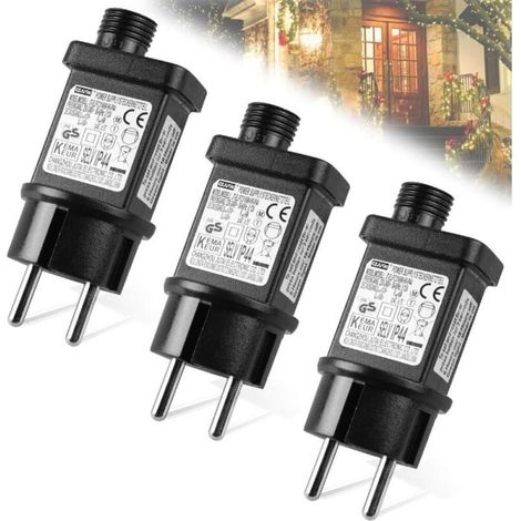 Transformateur LED 31V 6W étanche IP44 – 8 modes d'éclairage – Fonction minuterie et mémoire – Pour lumières de Noël et guirlandes lumineuses (1/5)