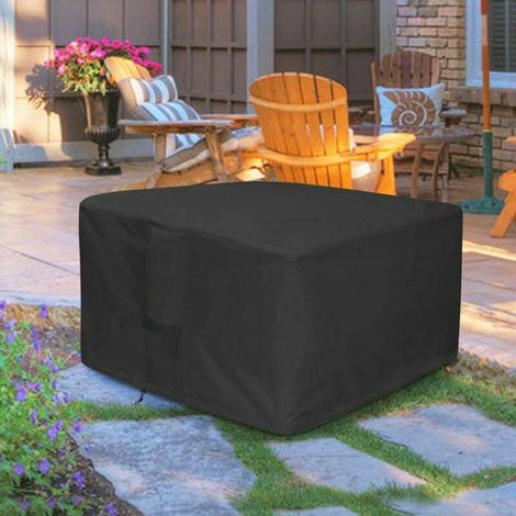 Gas Fire Pit Cover, Waterproof Garden Table Cover Outdoor Garden Furniture Cover 600D Oxford Cloth Black (82x82x61cm) (1/5)