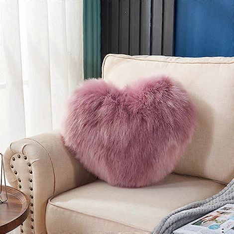 Coussin de siège violet 45x45cm, grand coussin en forme de cœur, doux et moelleux, pour canapé ou fauteuil, cadeau idéal pour la chambre