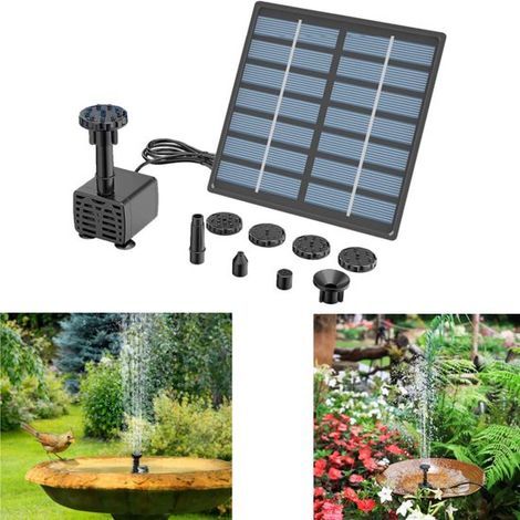 1-Piece Pack - Solar Fountain - Solar Pond Fountain - Solar Water Pump - Outdoor Bird Bath Fountain - Solar Fountain Pump - Energy Saving - Durable - Black - Suitable for bird bathing pools, ponds, sw (1/5)