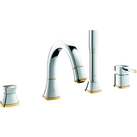 Grohe Grandera Mitigeur Bain/Douche 4 trous Chrome, doré, 29418IG0