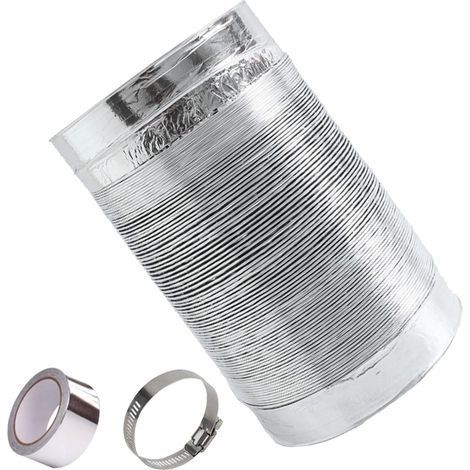 1 Tuyau Ventilation, Flexible Aluminium, Résistant Chaleur, Diamètre 80-200mm, Pour Climatisation Sèche-Linge (1/5)