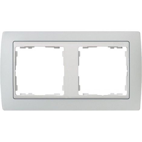 Marco 2 elementos gris zócalo blanco SIMON 82 82621-33
