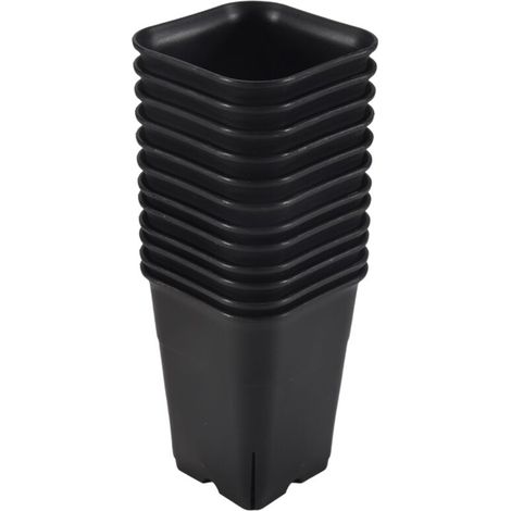 12 PièCes SéRies-Pack Pot de Plantes Succulentes en Plastique Carré Noir pour Fleurs Cactus, Etc., PéPinièRe
