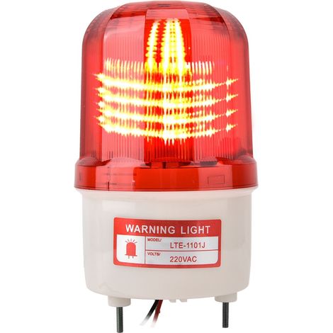 Feu d'avertissement d'urgence rotatif à LED 5 W avec avertisseur sonore (AC 220 V) (1/4)