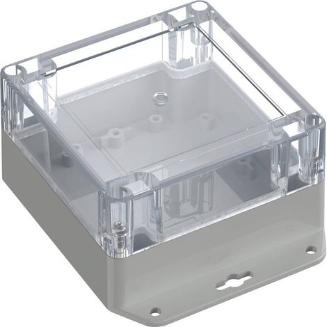 TRU COMPONENTS 6U07111106737 TC-13865284 Boîtier industriel 136.5 x 106.5 x 60.1 ABS-PC gris clair, transparent 1 pc(s)