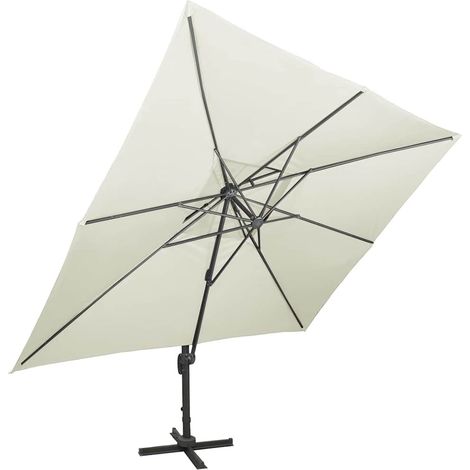 Maison Exclusive - Parasol de jardin déporté avec double plateau sable 400 x 300 cm (1/5)