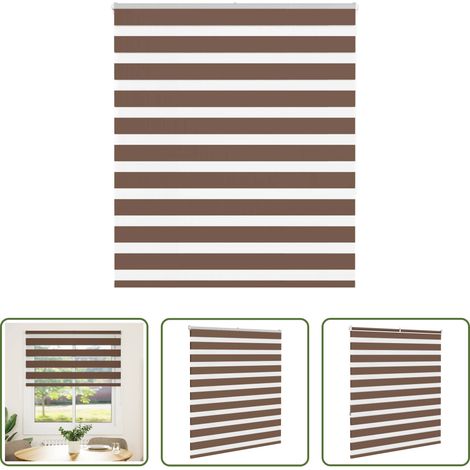 vidaXL Sonnenschutz - Doppelrollo Braun 120x150 cm Stoffbreite 115,9 cm Polyester (1/5)
