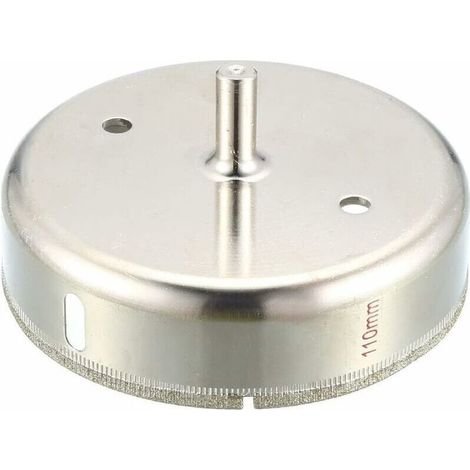 110mm Diamond Coated Glass Hole Saw Drill Bit for Porcelain, Rock, Marble, Ceramic Tiles (1/4)