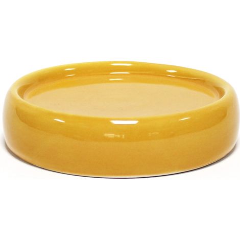 Porte savon en ceramique 3.5 x 10 cm Bulleas ocre (1/2)