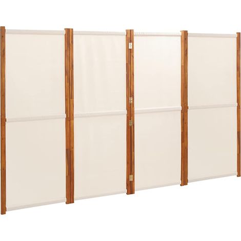Paravent Cloison de séparation 4 panneaux, Pour Jardin, Balcon, Terrasse Blanc crème 280x180 cm OIB7792E (1/5)