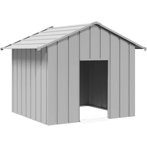 Hundehütte mit Dach 131x101x102 cm Verzinkter Stahl